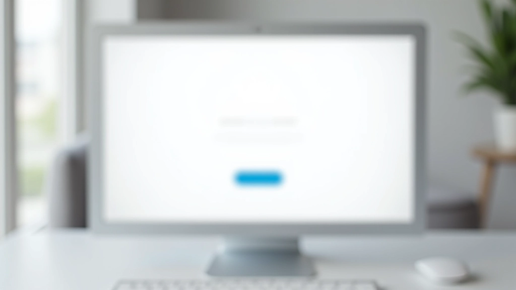 Minimalist website interface with grayscale layout and single blue accent button highlighted